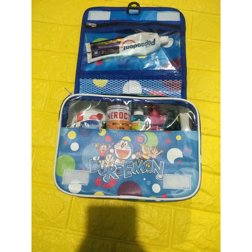 Travel Shoes Ziplock Pouch Organizer Makeup/Kosmetik Motif Wanita Anti Air karakter kamar mandi