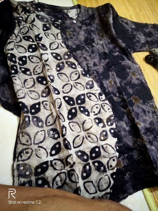 Kaos Batik Abstrak Kombinasi Cap Lengan Panajng || Kawung || Mega Mendung || Seno