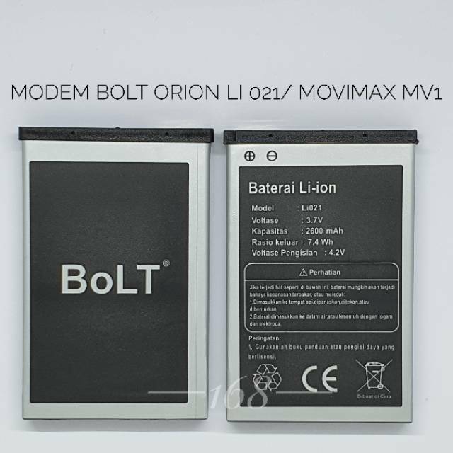 Baterai Batre modem bolt orion Li021 movimax mv1 Battery modem bolt Li 021