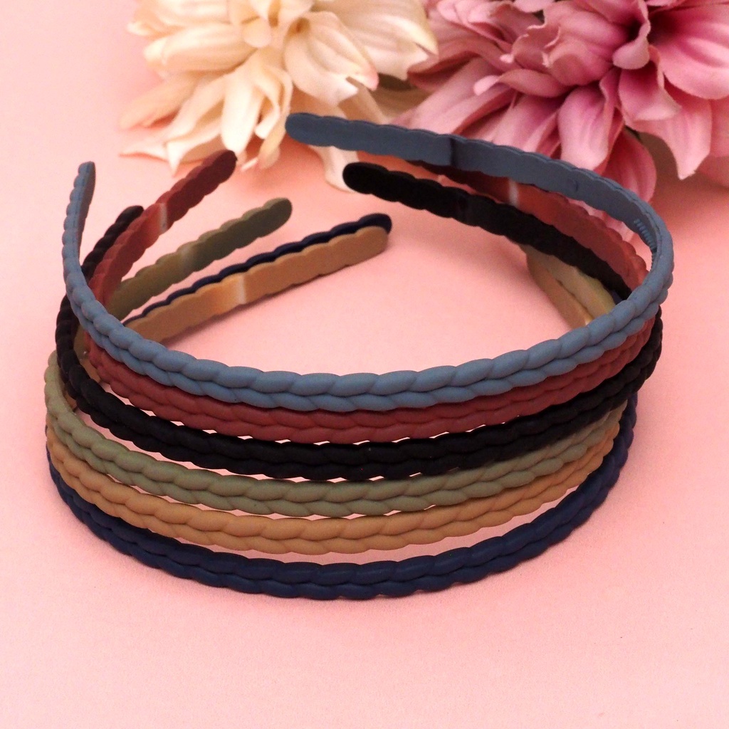 Bando Korea Motif Kepang Doff Warna Matte Headband Aksesoris Rambut Wanita Murah