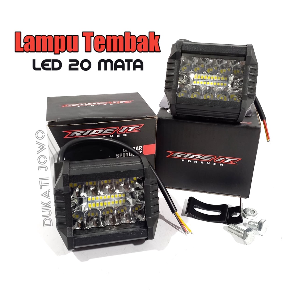 LAMPU TEMBAK KOTAK LED 20 MATA LAMPU SOROT 20 MATA LED RIDE IT