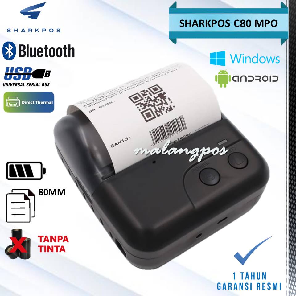 Sharkpos C 80MPO C80MPO Printer Bluetooth Portable 80 Mm Usb Bluetooth