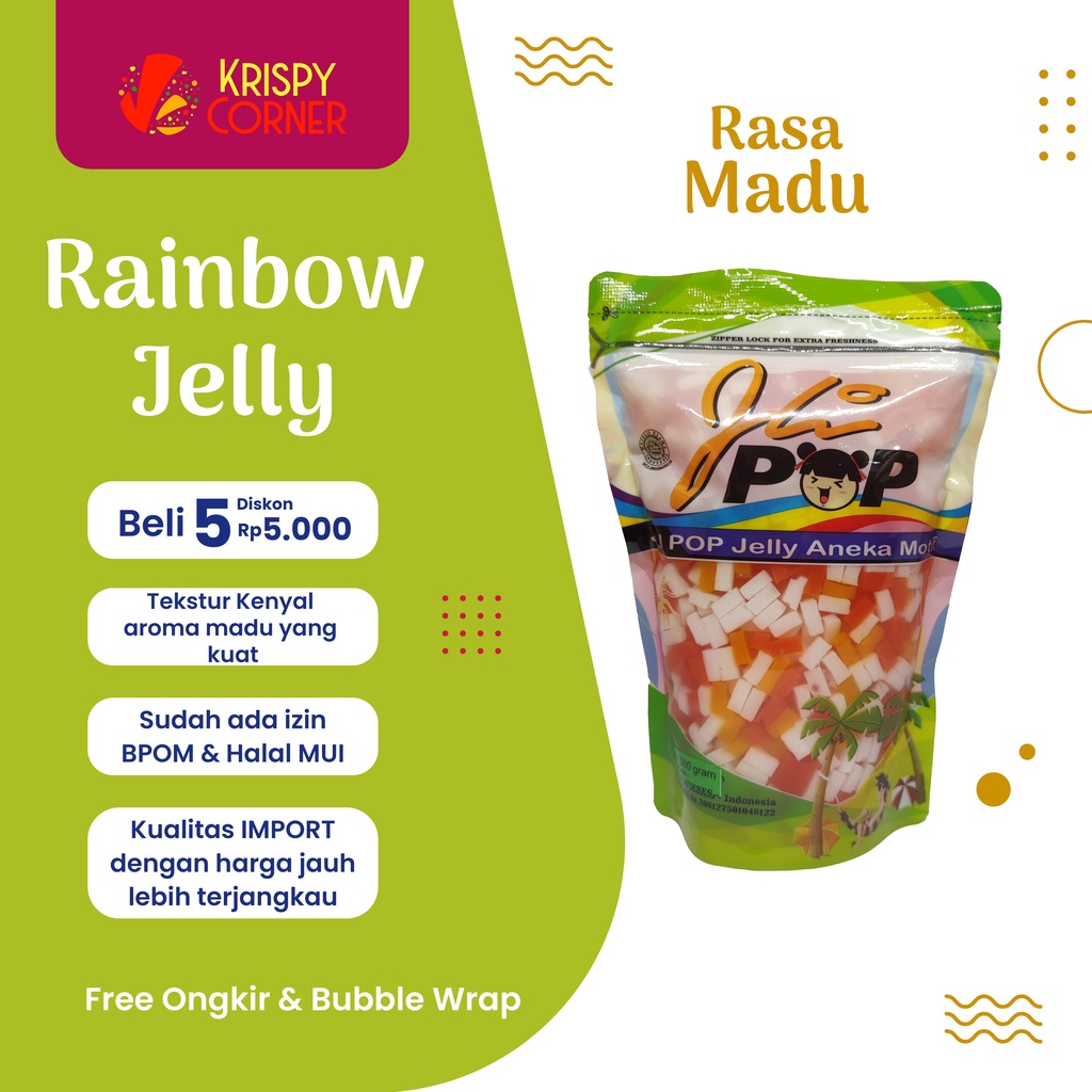 

Topping minuman Jelly / Rainbow Jelly Premium 600gram