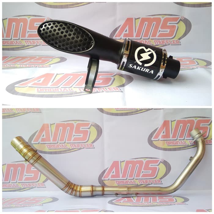 Knalpot Racing SAKURA Slash Black doff for XABRE CBR150R GSX R15 MT15 CB150R