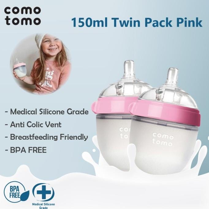 Comotomo Silicone Baby Bottle Twin pack 150ml