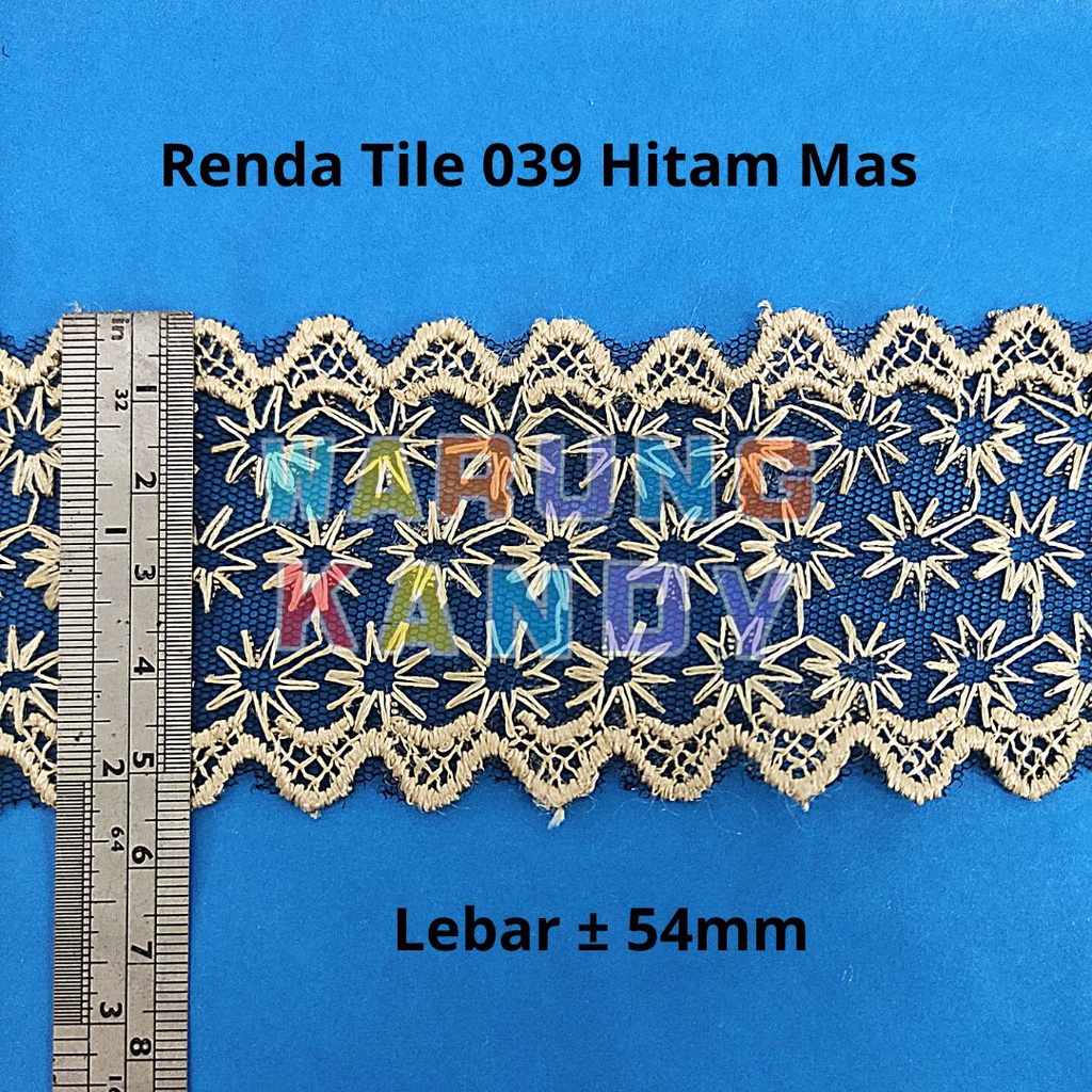 Renda Tile 039 Hitam Mas 54mm