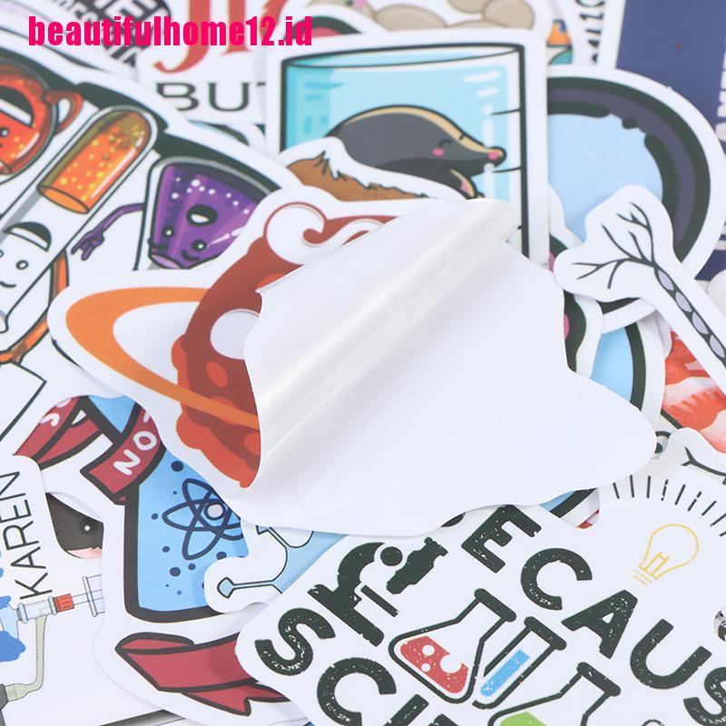 【beautifulhome12.id】50Pcs Science Chemistry Laboratory Stickers for Laptop Phone Skateboard Suitcase