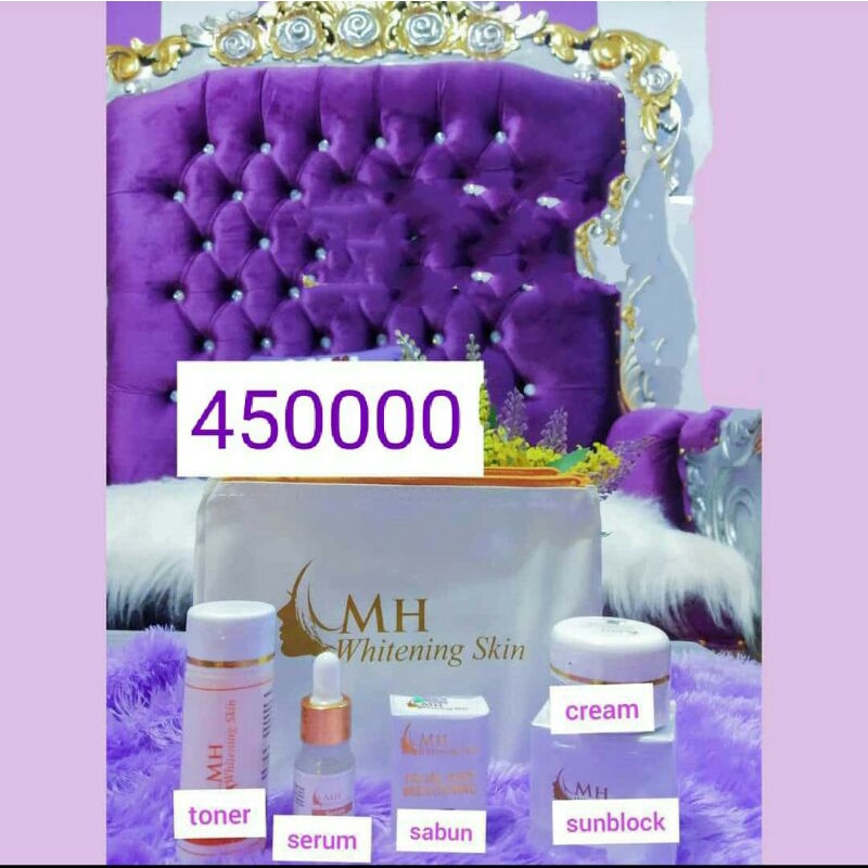 Paket Super Lengkap MH Whitening Skin (Krim all in one, sabun, toner, serum dan sunblock)