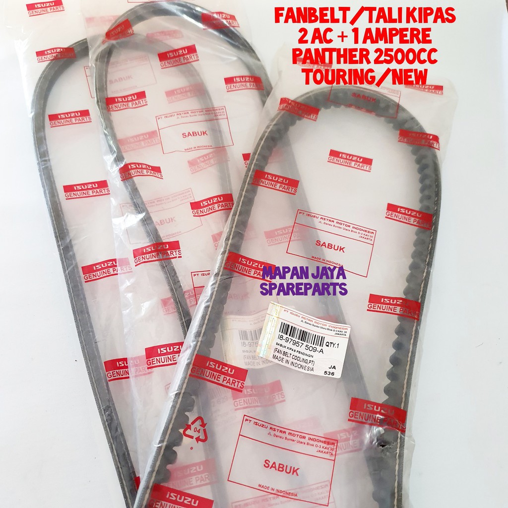 FANBELT ORIGINAL - V-BELT AC &amp; AMPERE PANTHER 2500CC TOURING / KAPSUL - 3 PCS KOMPLIT