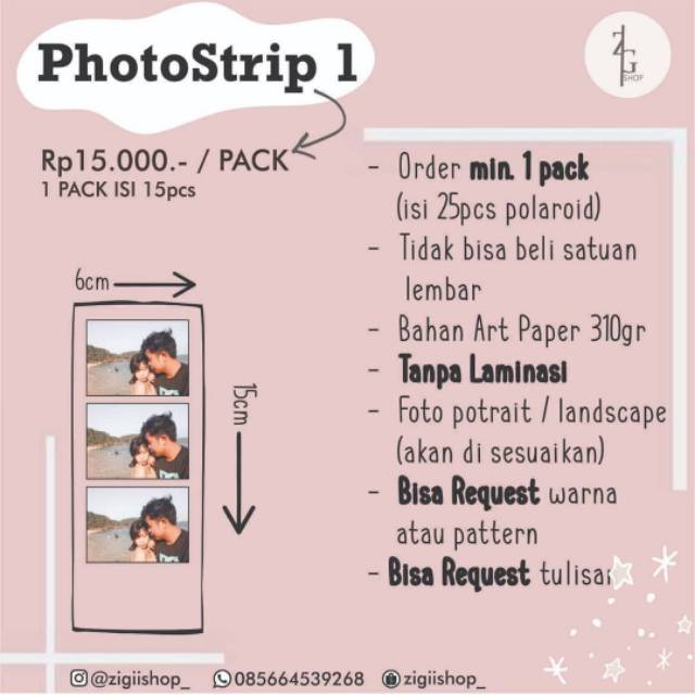 

Cetak polaroid dan photostrip paketan, kertas tebal 310gr