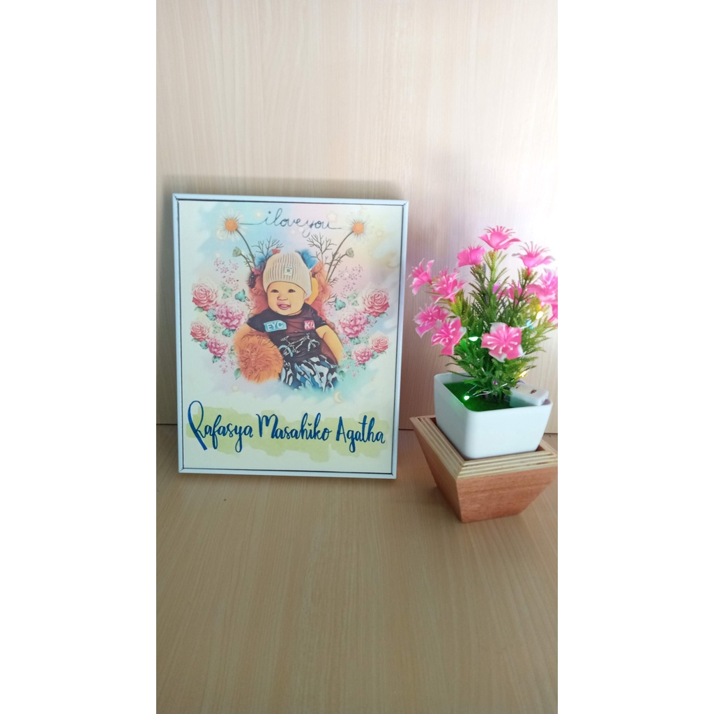 promo murah cetak foto +  Bingkai 13x18cm Putih - Hitam