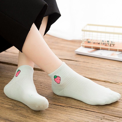 Kaos Kaki Motif Buah Cute Kaoskaki Pendek Socks Fruit Fashion Wanita Korea Import  COD 420-425 MoonLand