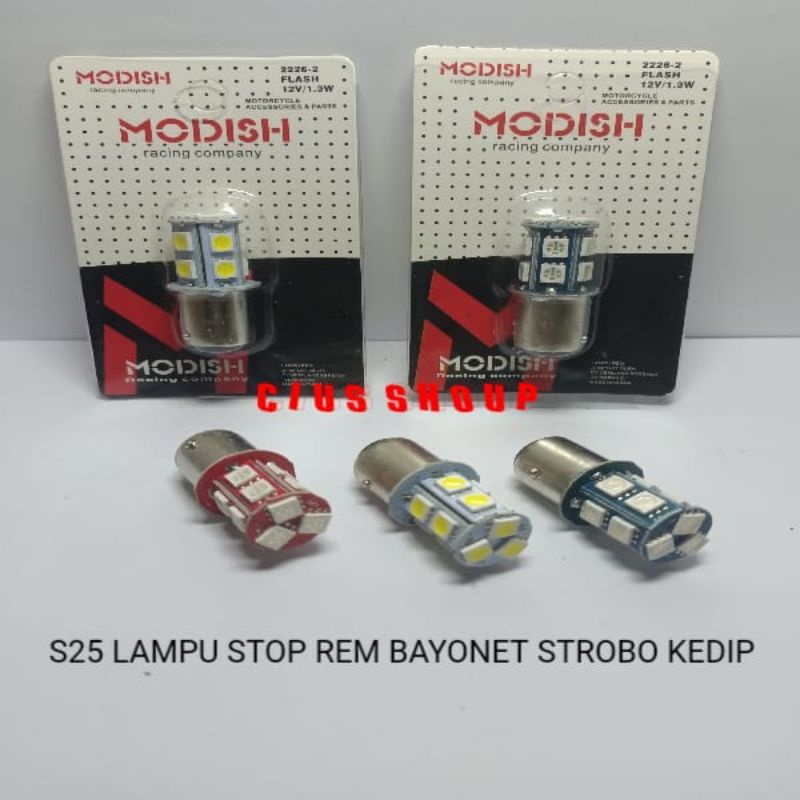 LAMPU STOP REM S25 MODEL JAGUNG 13 MATA KEDIP UNTUK MOTOR DAN MOBIL