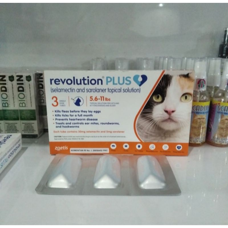 (1 tube) revolution plus cat 5.6-11 lbs obat tetes kutu adult cat