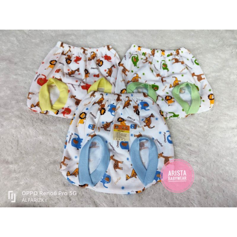 ARISTA BABY - (3PCS) celana pop bayi PUTIH MOTIF