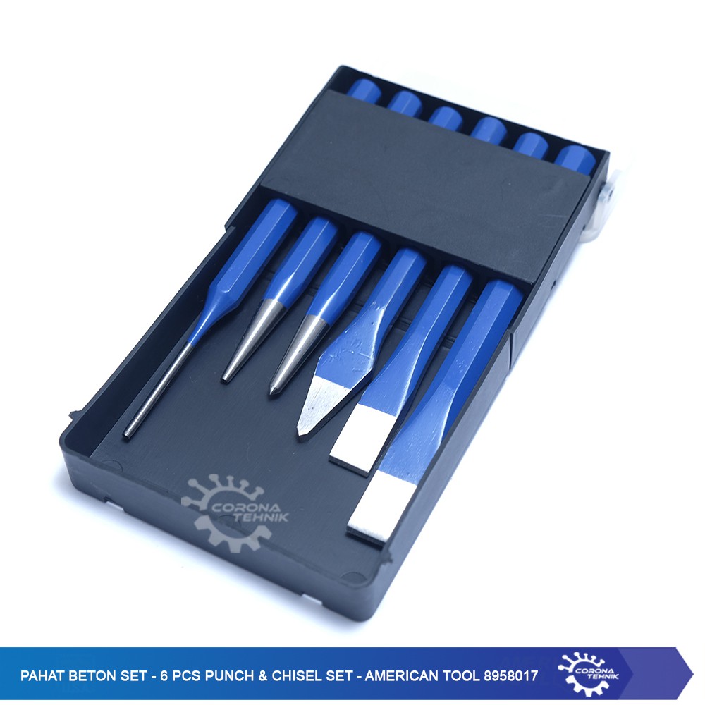 Pahat Beton Set - 6 Pcs Punch &amp; Chisel Set - American Tool 8958017