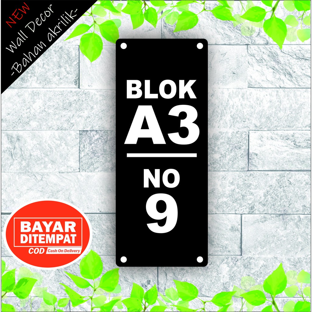 TERLARIS DAN MURAH!! Nomor Rumah Acrylic Akrilik Potrait CUSTOM
