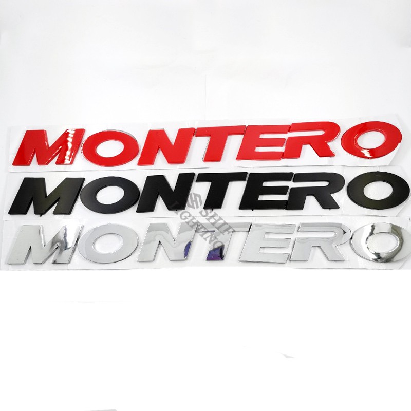 1 x ABS MONTERO SPORT Car Auto Front Hood Emblem Badge Logo Sticker Decal Nameplate For Mitsubishi