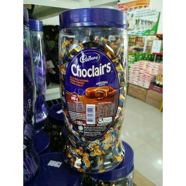 Cadbury Choclairs / Toples isi 180biji / Malaysia / Permen Coklat / Caramel