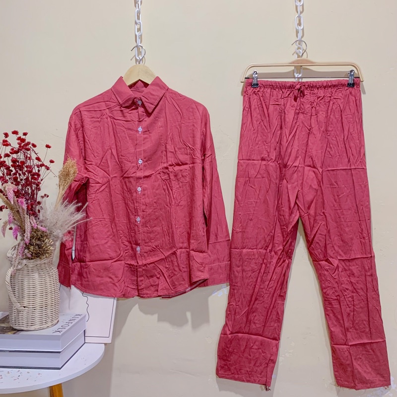 ONE SET RAYON FULL KANCING (PILIH MOTIF) / PIYAMA RAYON WANITA MURAH / PAJAMAS BUSUI / DAILY SET-KC Fanta