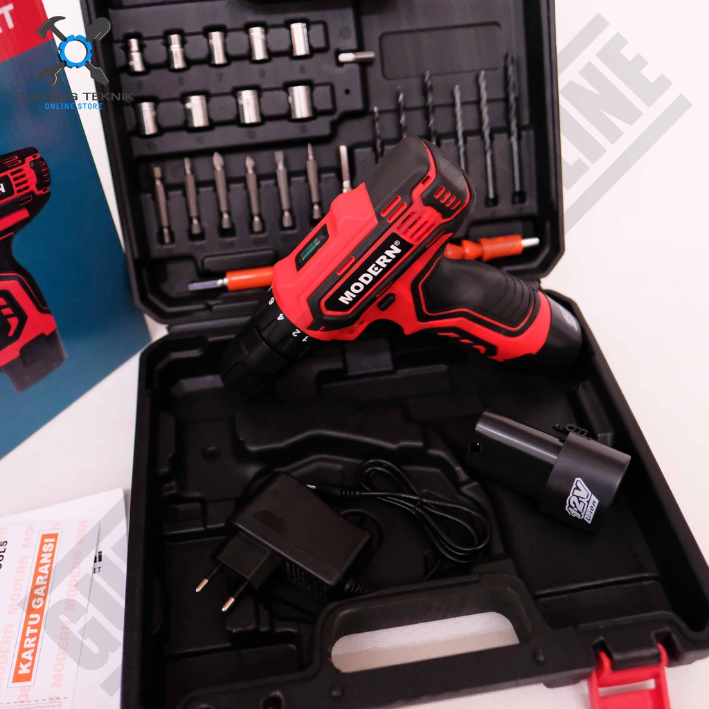 Mesin Bor CORDLESS  10mm MODERN X MAILTANK M13 SET SH191 12V / Mesin Bor Tangan BATERAI BATERRY 10 mm M 13 SH 191 - Cordless Drill M-13 SET SH-191