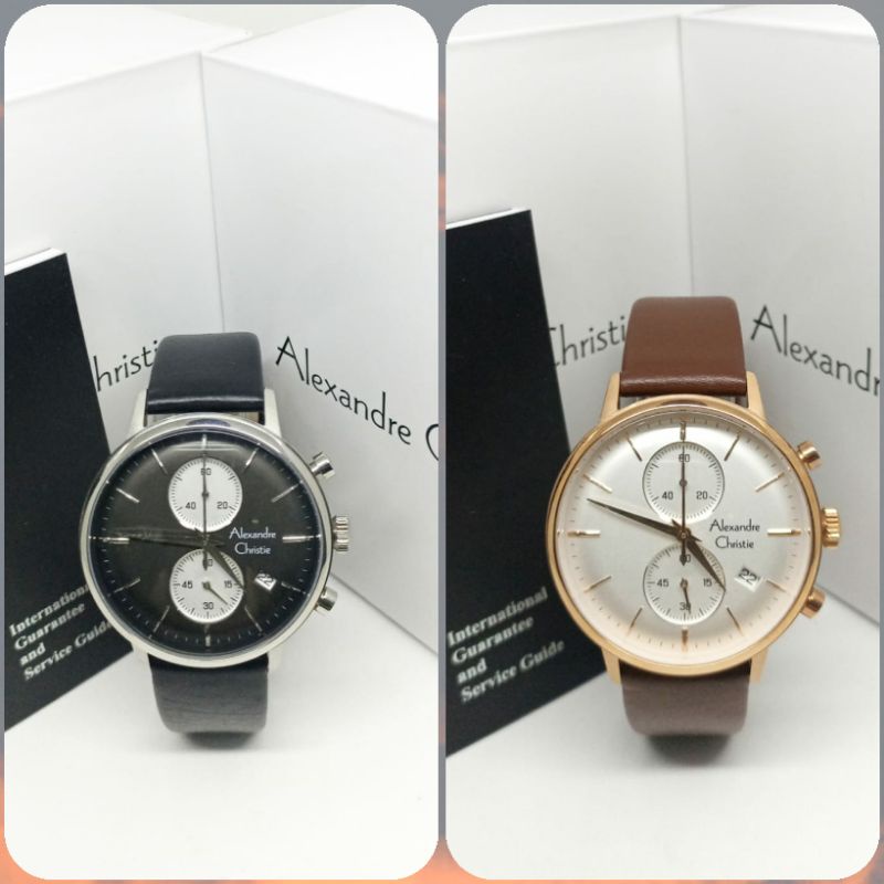 Jam Tangan Pria Alexandre Christie 6572 AC6572 AC 6572 Tali Kulit
