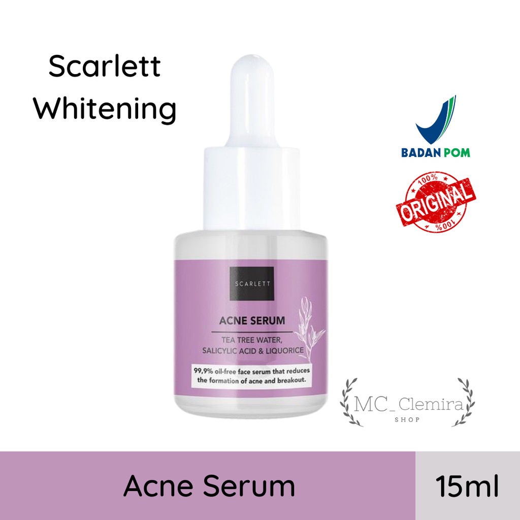Scarlett Whitening Acne Serum 15 ml / Serum anti jerawat untuk kulit berjerawat BPOM Asli Original