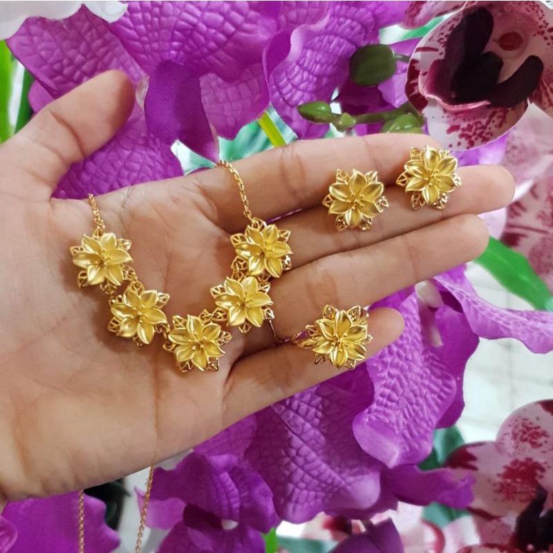 set bunga Kendari replika emas 24k