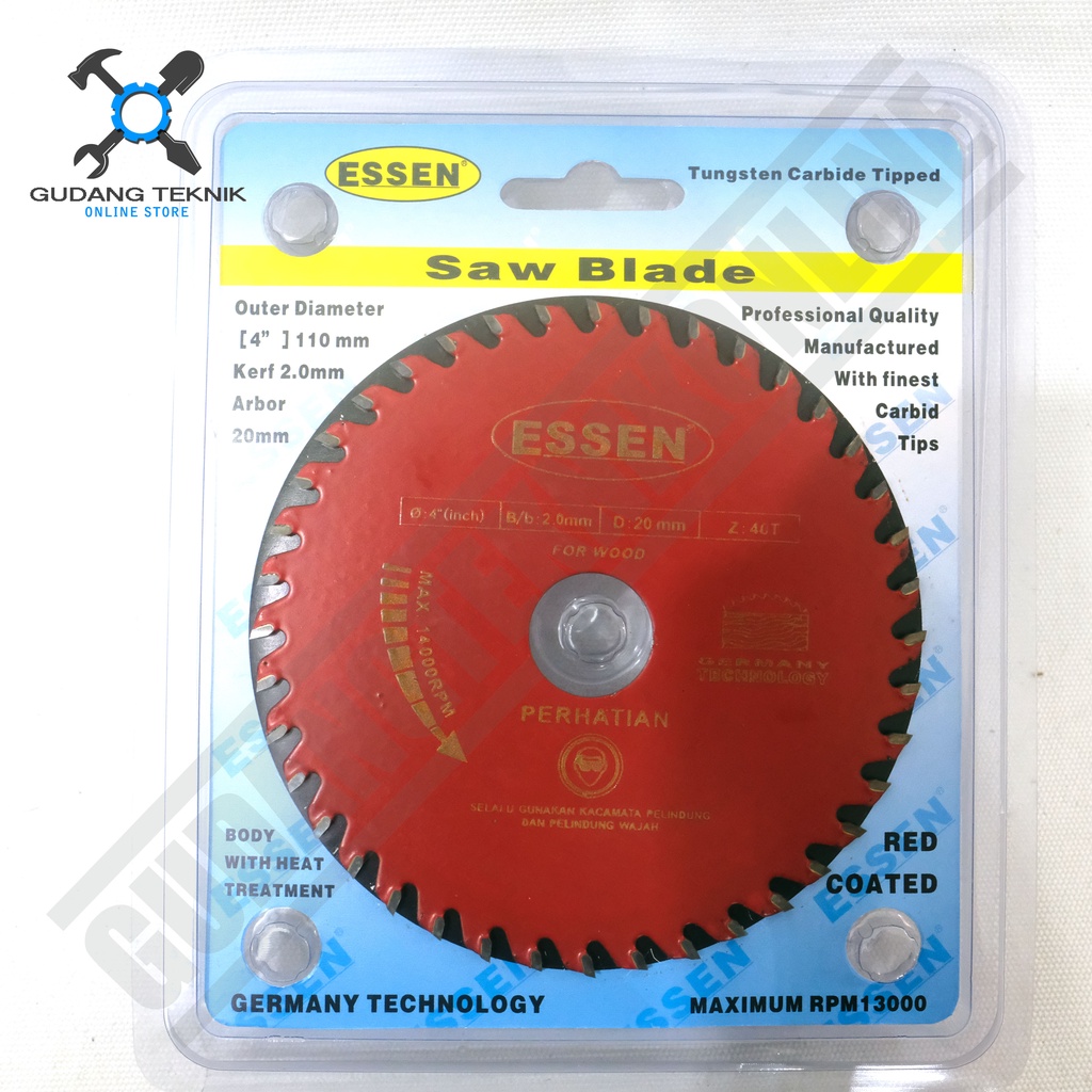 Mata Pisau KAYU Circular Saw ESSEN 4&quot; 24T 40T - Mata Gergaji Circle 4 Inch 24T 40T - Circular Saw Blade