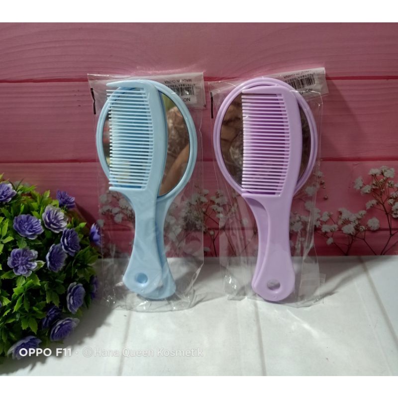 Sisir Set Cermin 2 in 1 Aishu