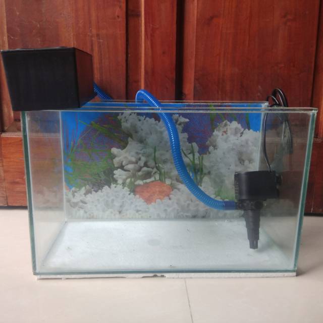 Gojek Aquarium 40cm X 20cm X 25cm Dan Mesin Komplit Small Shopee Indonesia