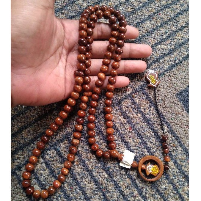 tasbih kokka bulat ± 10 mm ( 10mm ) 99 butir bulan terompah dobel