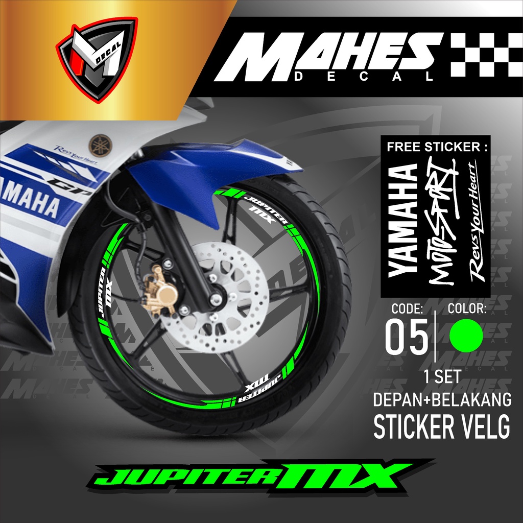 Mahes Decal - Aksesoris Stiker Cutting Sticker List Velg Motor Yamaha Jupiter MX 135 Old New Lis Pel