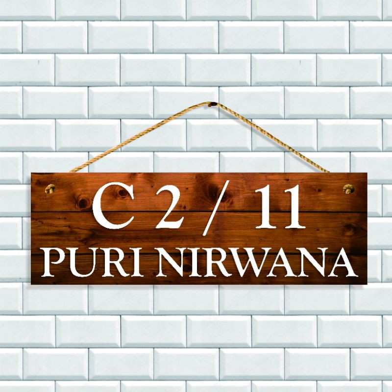 

NOMOR ALAMAT RUMAH KAYU CUSTOM motif kayu/warna Uk. 9x30cm