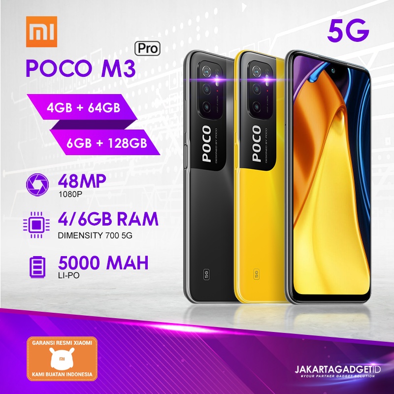 Xiaomi Poco M3 Pro 5G [4GB+64GB [6GB+128GB] Garansi Resmi Xiaomi 1 Tahun