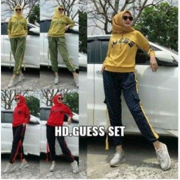Guess Set Blouse / BAJU STELAN WANITA