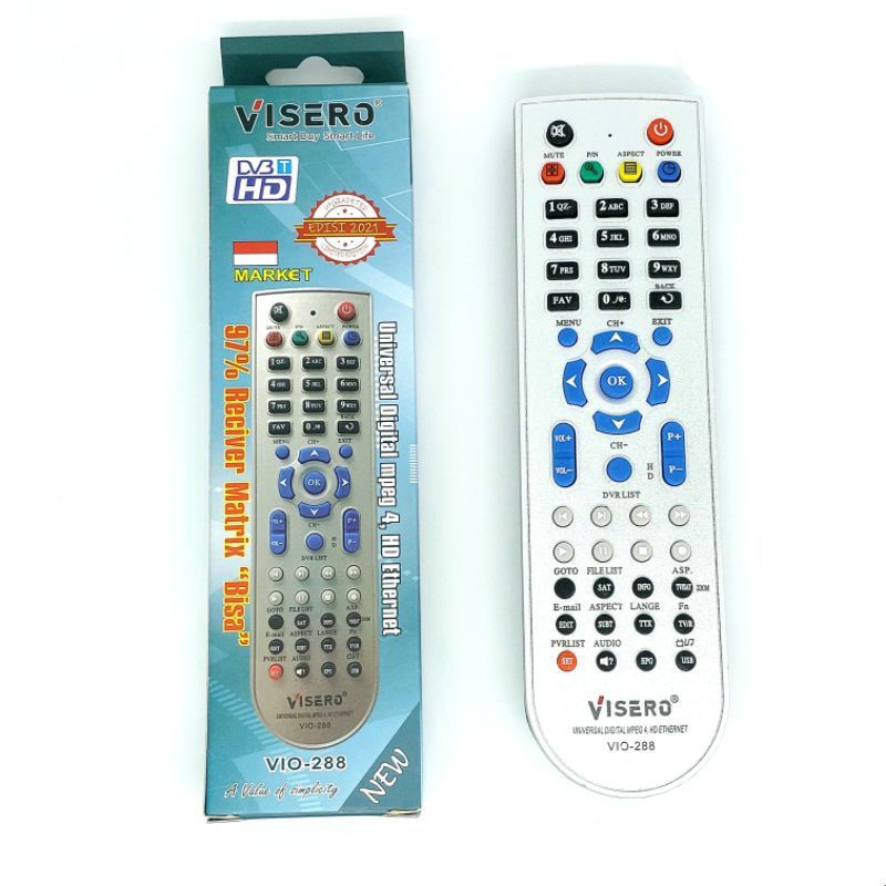 remote VISERO VIO-288 RECEIVER parabola MATRIX MPEG2 MPEG4 remot garuda burger HD ethernet