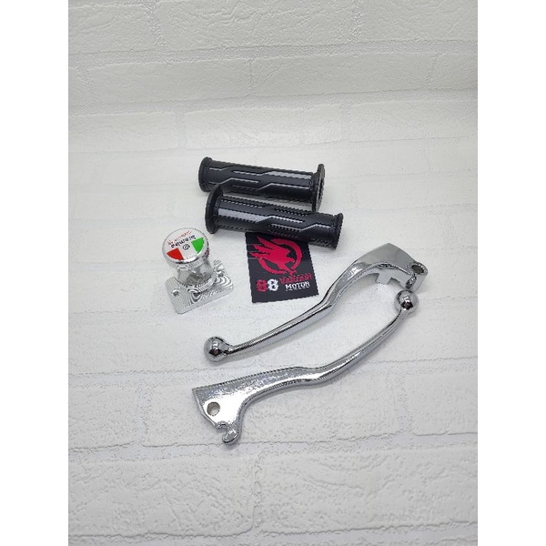 Paket Motor Vixion Handgrip Tulisan Thailand + Handle Rem Yamaha Vixion Chrome + Tutup Minyak Rem Vixion Silver