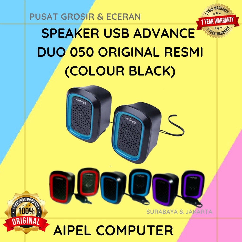 DUO050 | SPEAKER USB ADVANCE DUO 050 ORIGINAL RESMI (COLOUR BLACK)