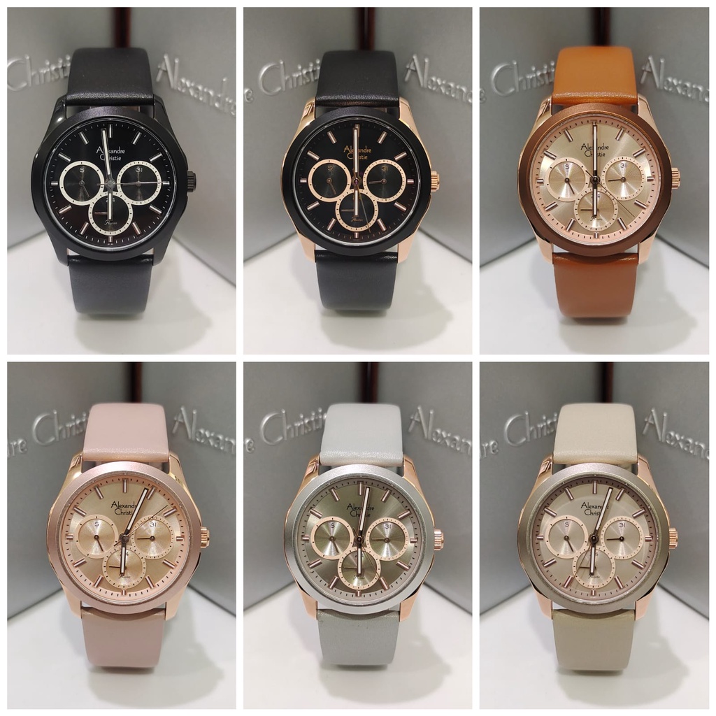 Jam Wanita Alexandre Christie AC2968 AC 2968 Leather Strap Original Garansi Resmi Alexander Christie