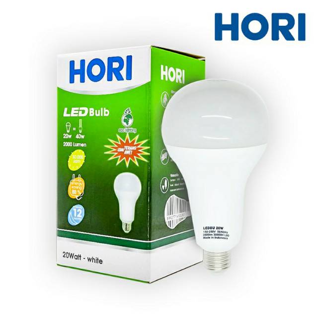 Jual HORI Bohlam Lampu LED - 20 Watt - White Indonesia|Shopee Indonesia