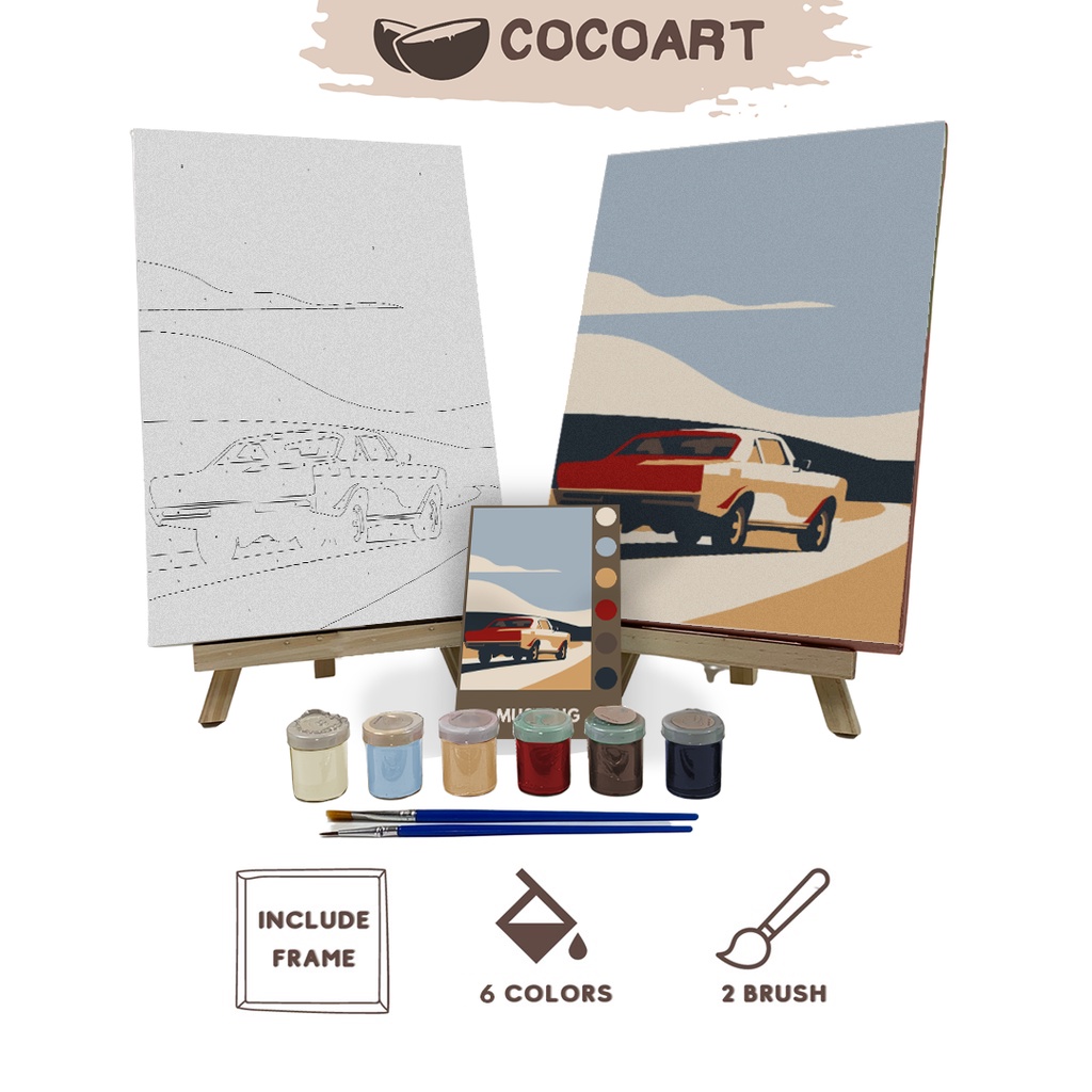 

Paint By Number Kit [ Mobil Mustang ] - Cocoart.id I Kanvas 20 x 30 cm