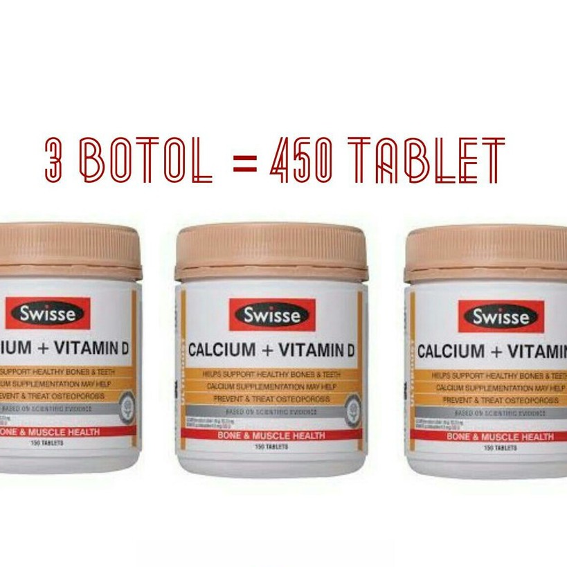 Swisse Calcium + Vitamin D 150caps - 3 BOTOL