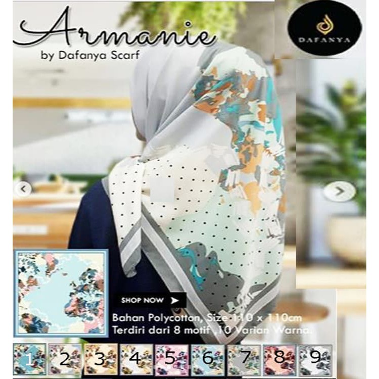 Jilbab Segiempat Motif Armanie by Dafanya/ Jilbab Segi Empat Motif