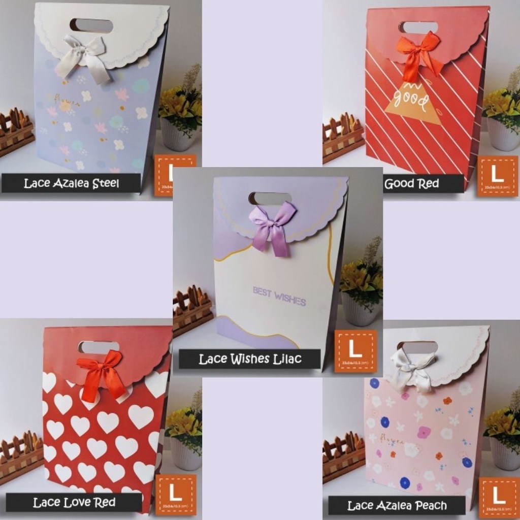 

Paper Bag Motif Ukuran L / Tas Kertas Kado - GIRLY