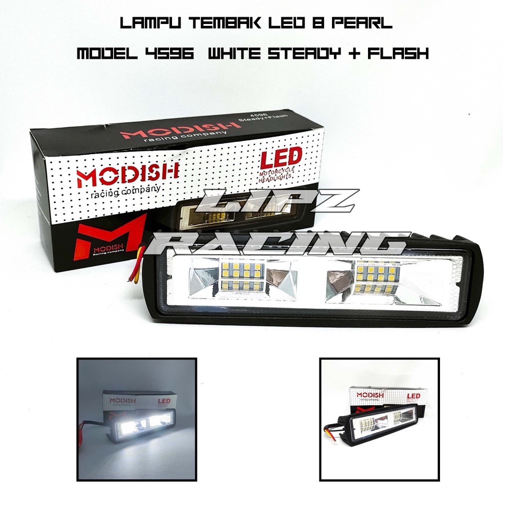 LAMPU TEMBAK LED / LAMPU SOTOR LED BAR MODEL 4596 CAHAYA PUTIH BISA UNTUK SEMUA MOTOR  LAMPU TEMBAK MOTOR