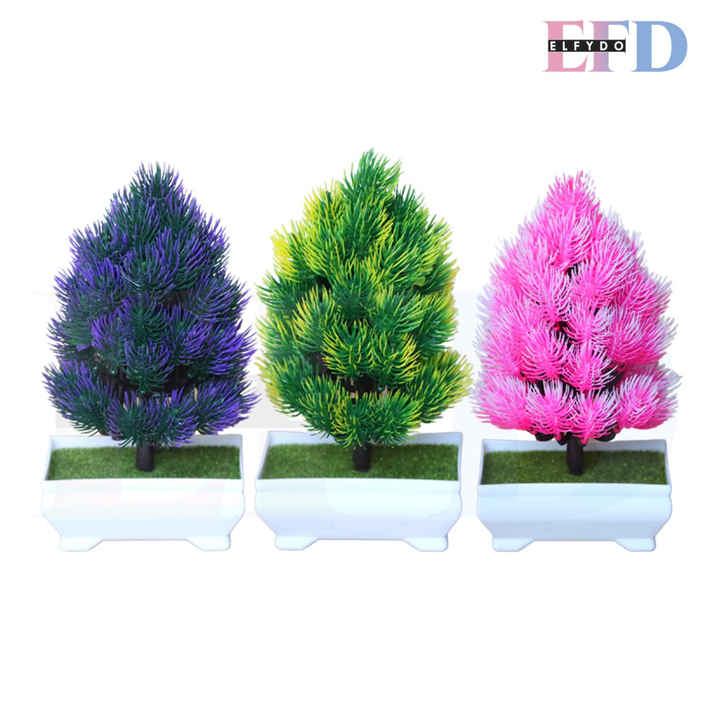 ELFYDO PT29 Pot Tanaman Hias Bunga Hias Plastik Ornamen Pot Bongsai Artificial Flower Decoration