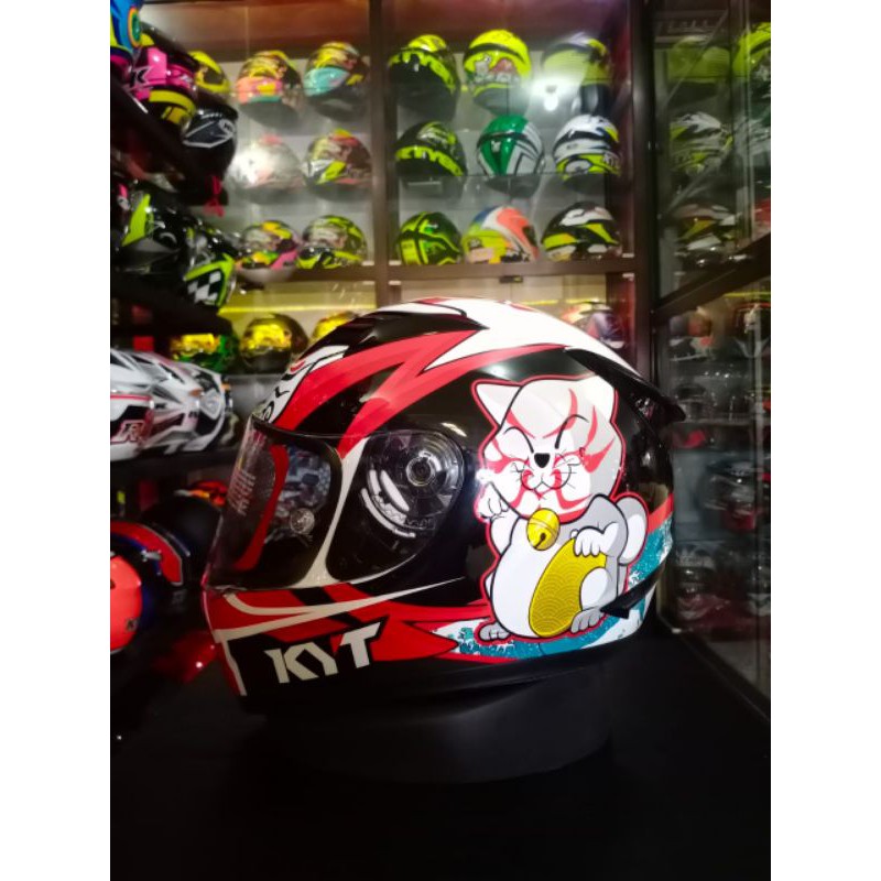 Helm KYT R10 Fflat Kabuki Cat