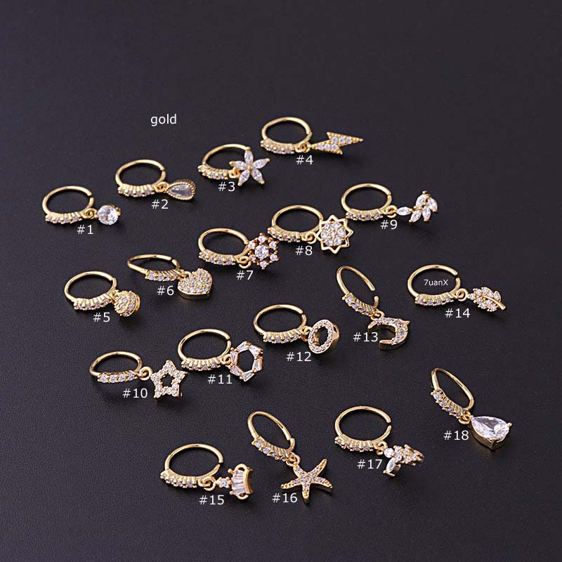 1 Pc Anting Tindik Hidung Tanpa Kunci Ukuran 8mm 20Gauge