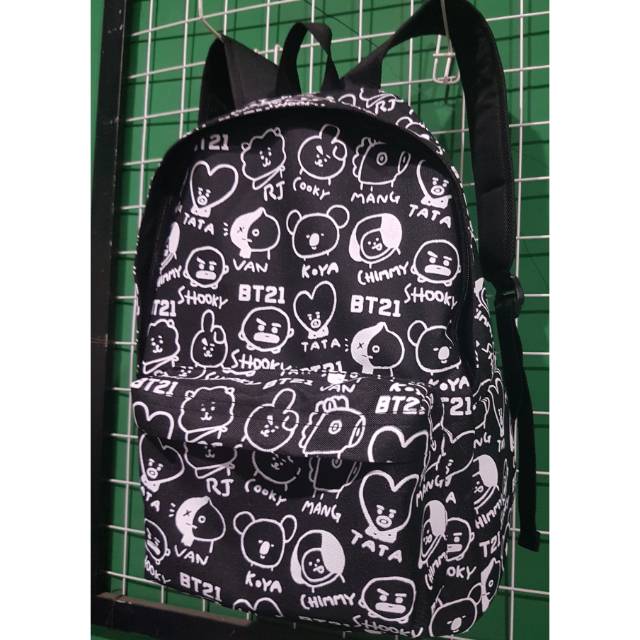 Tas BT21 backpack characters bangtan boys kpop full print ransel premium quality